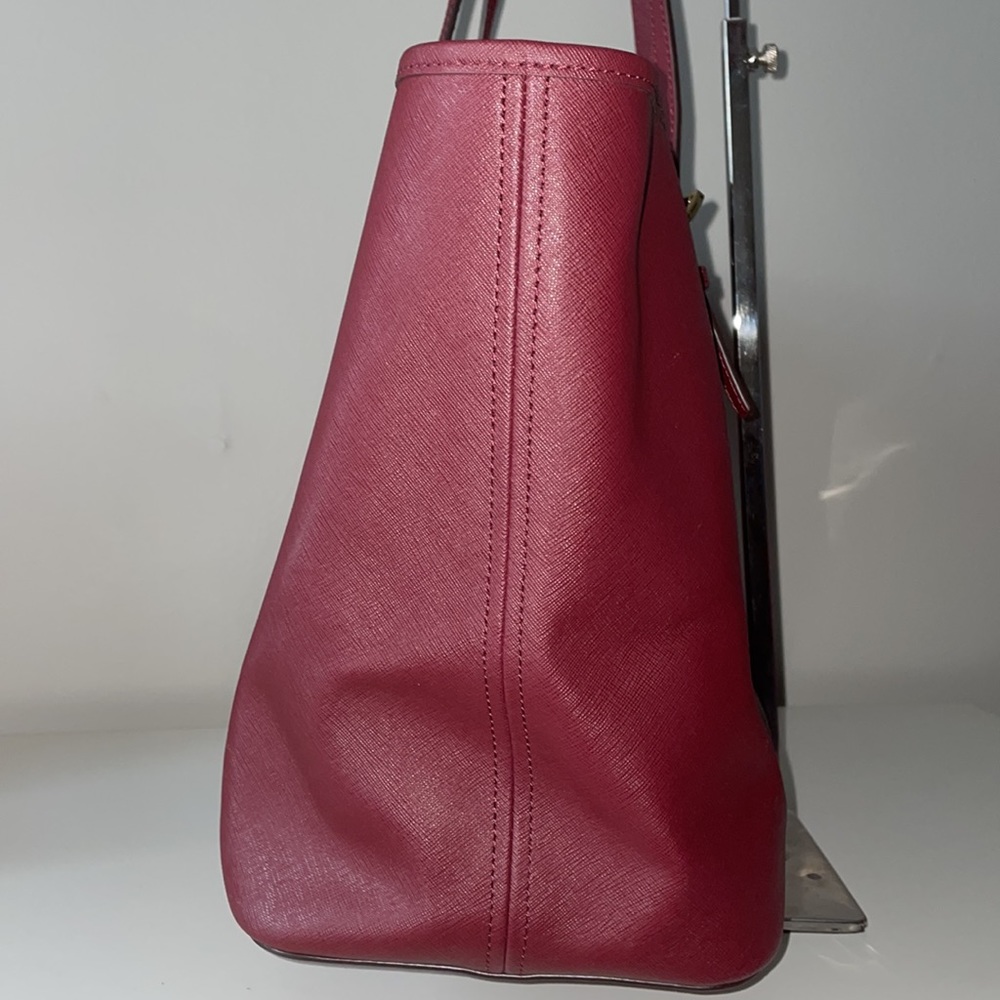 Michael Kors Jet Set Travel Bag/Tote Purse Burgundy - Picture 2 of 14